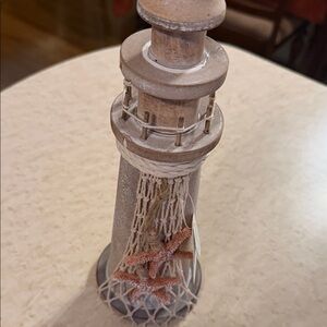 Rustic Lighthouse Decor with Starfish
